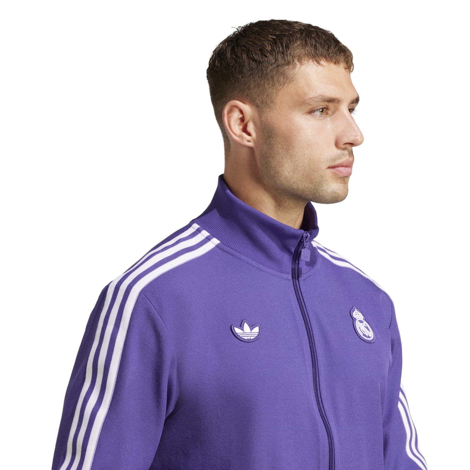 Front view of the Real Madrid icon track jacket for men