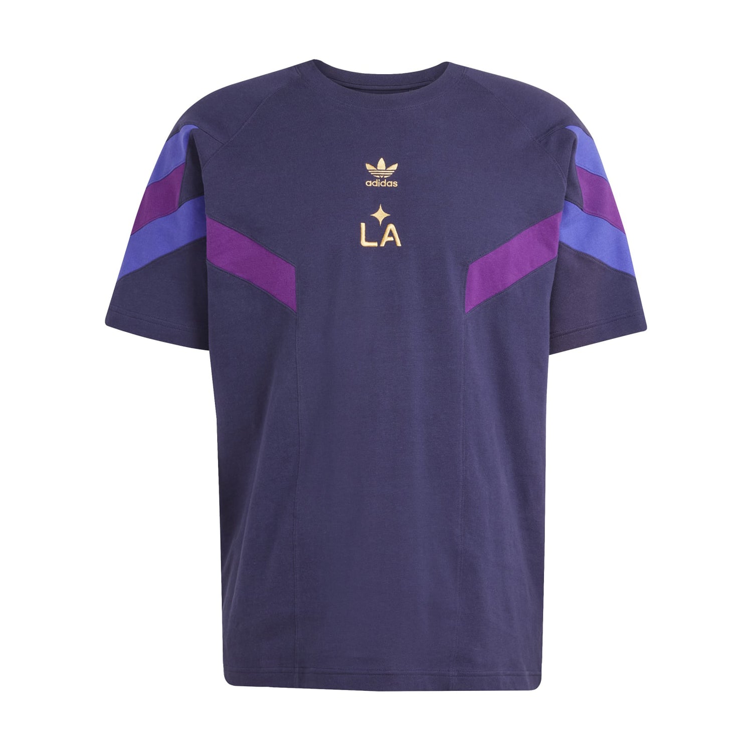 Front view of the men's graphic t-shirt featuring Galaxy insignia