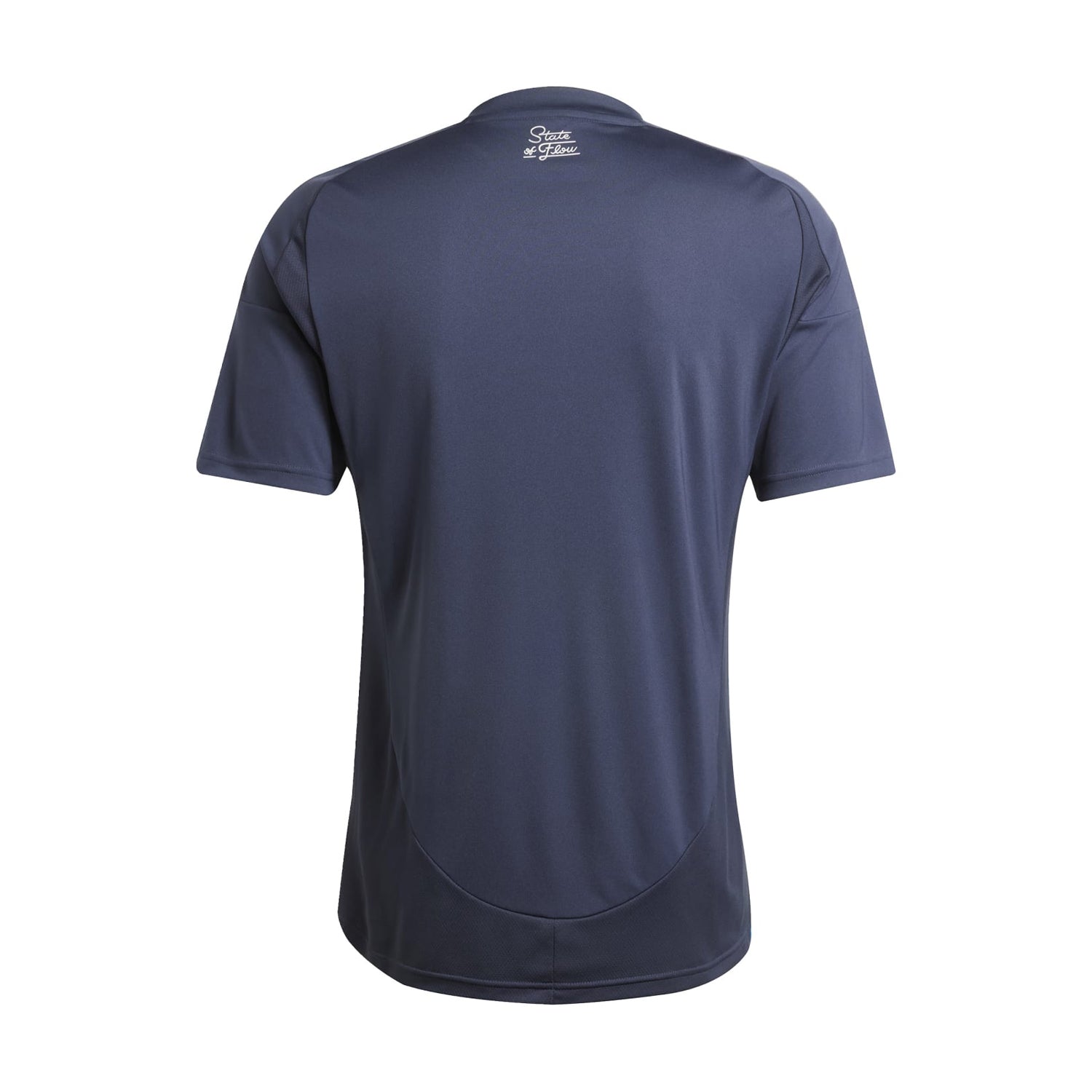 Close-up of the jersey fabric with adidas stripes and sweat-wicking technology