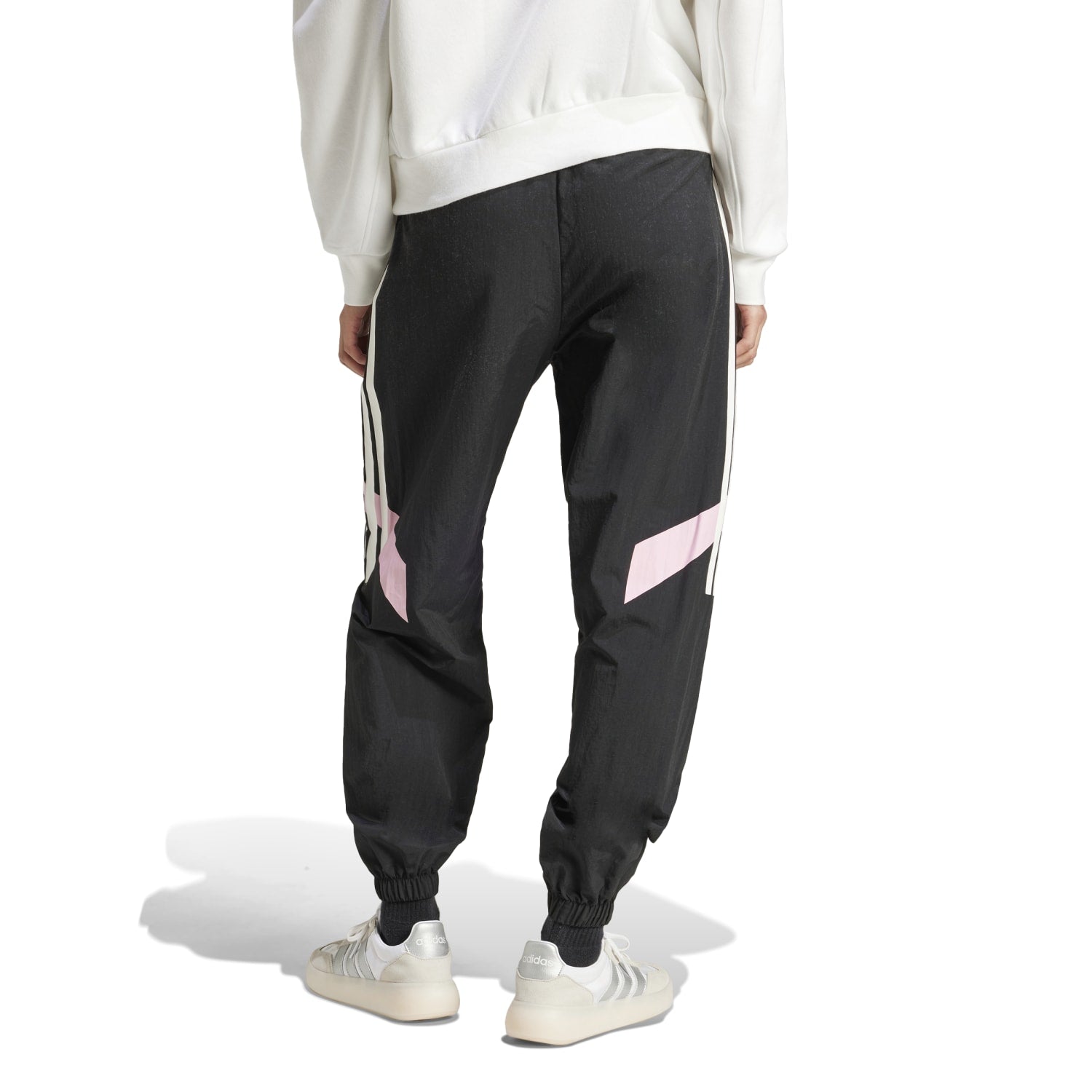 Front view of Adidas Tiro colorblock womens cuffed athletic pants showing the vibrant design