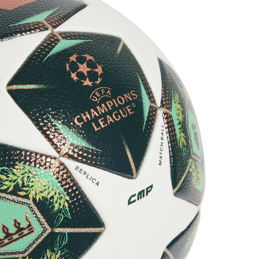 Player kicking the 2025 UEFA Champions League competition ball