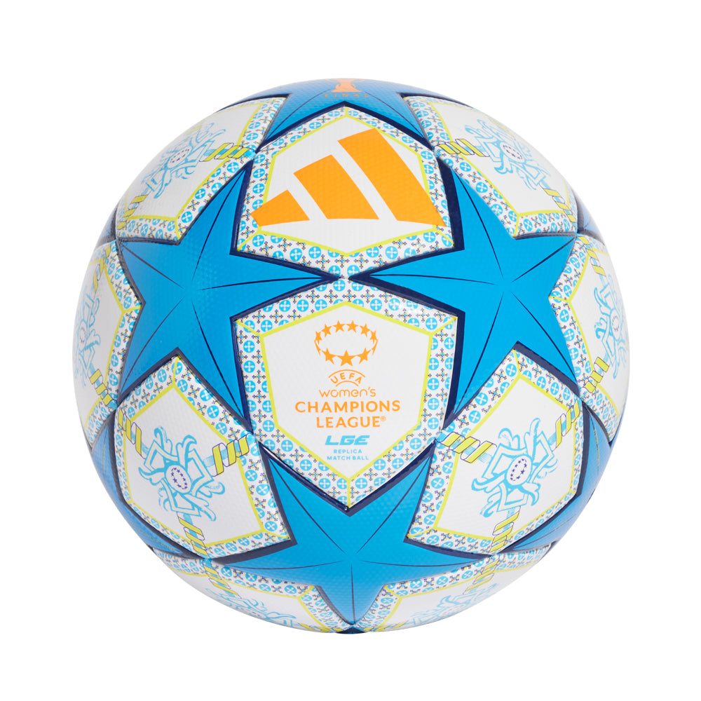 Close-up of the professional womens soccer ball showcasing its design