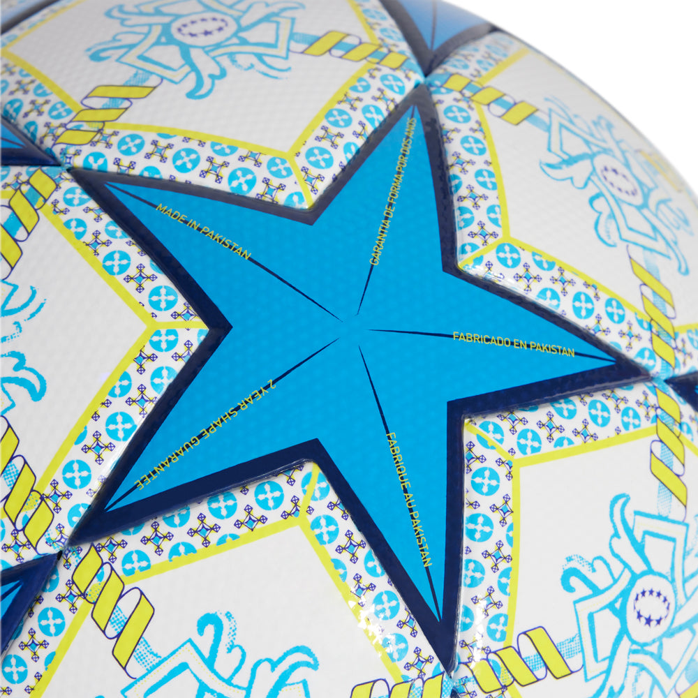 2025 UEFA Womens Champions League soccer ball on the field