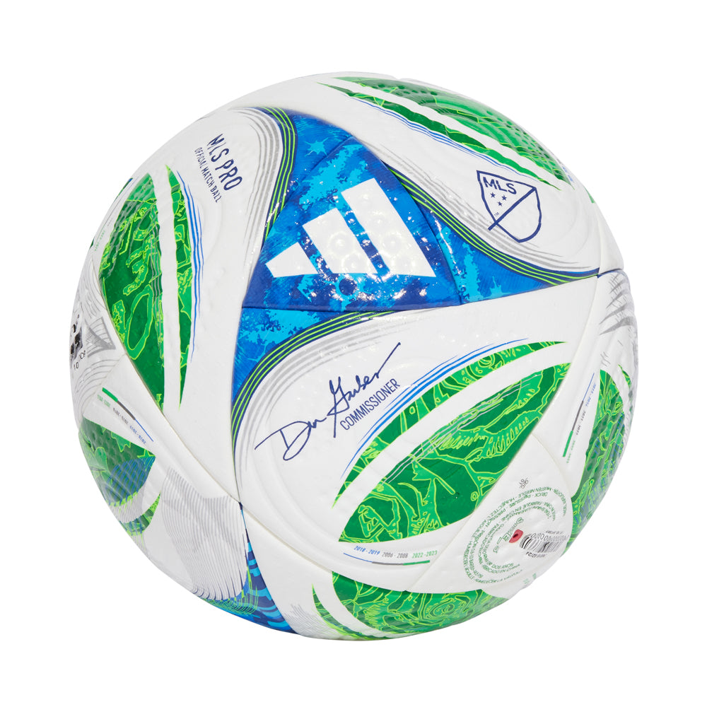 Player training with the 2025 MLS soccer ball on the field