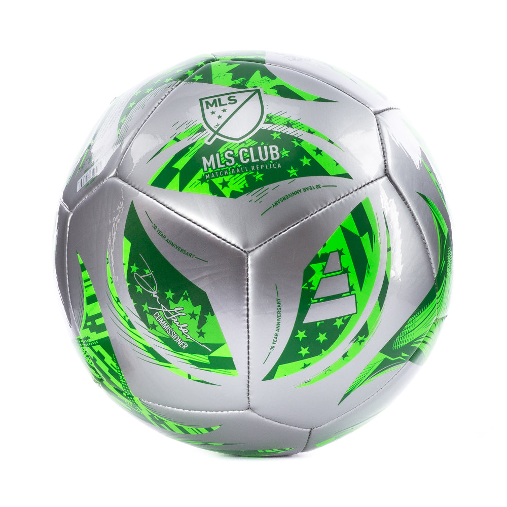 Close-up of durable TPU cover on MLS training soccer ball