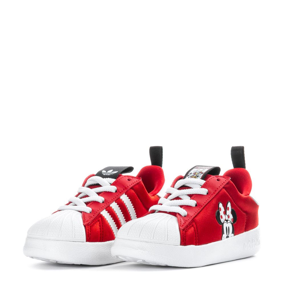 Side view of AdiFom Superstar 360 Toddler Sneakers showcasing stylish design and padded collar.