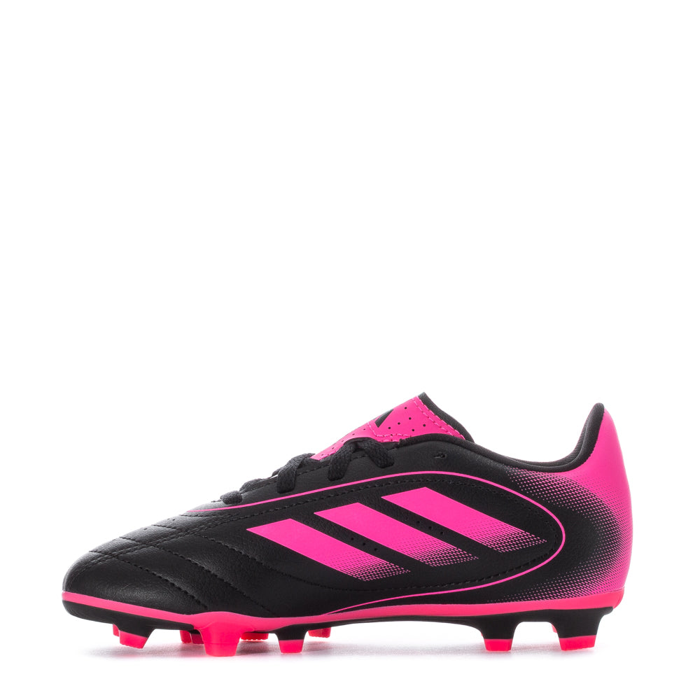Close-up view of Adidas Goletto IX Kids Cleats highlighting lace-up design and ventilation.