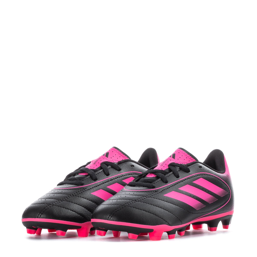 Adidas Goletto IX Youth Cleats worn by child playing soccer on grass.