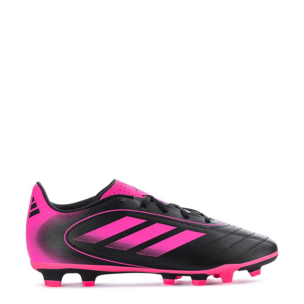 Adidas Goletto IX youth soccer cleats showcasing the soft synthetic upper and padded collar.