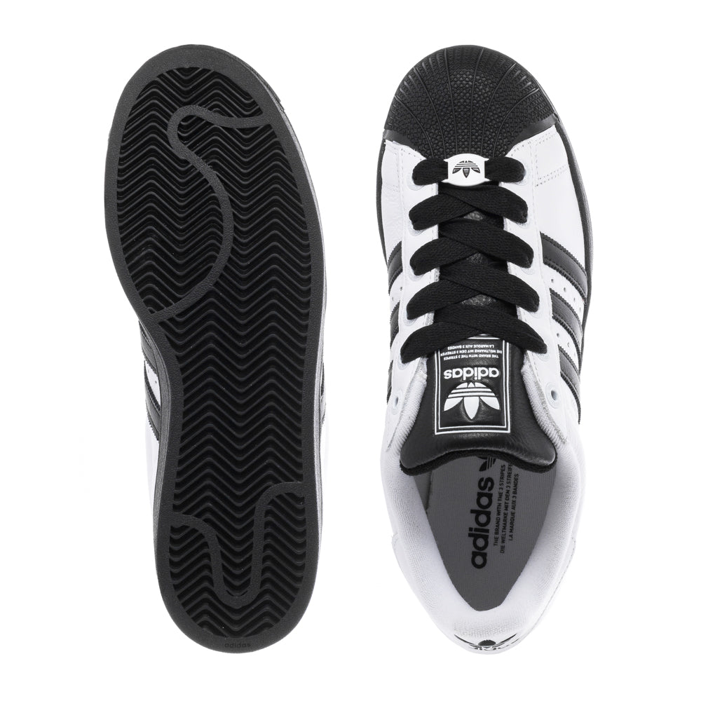 Side view of Adidas Superstar II Mens White Leather Sneakers highlighting the shell toe design.