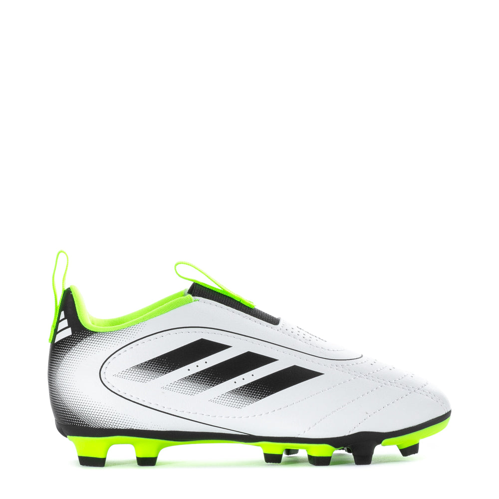 Kids soccer cleats with laceless design for firm ground and artificial grass