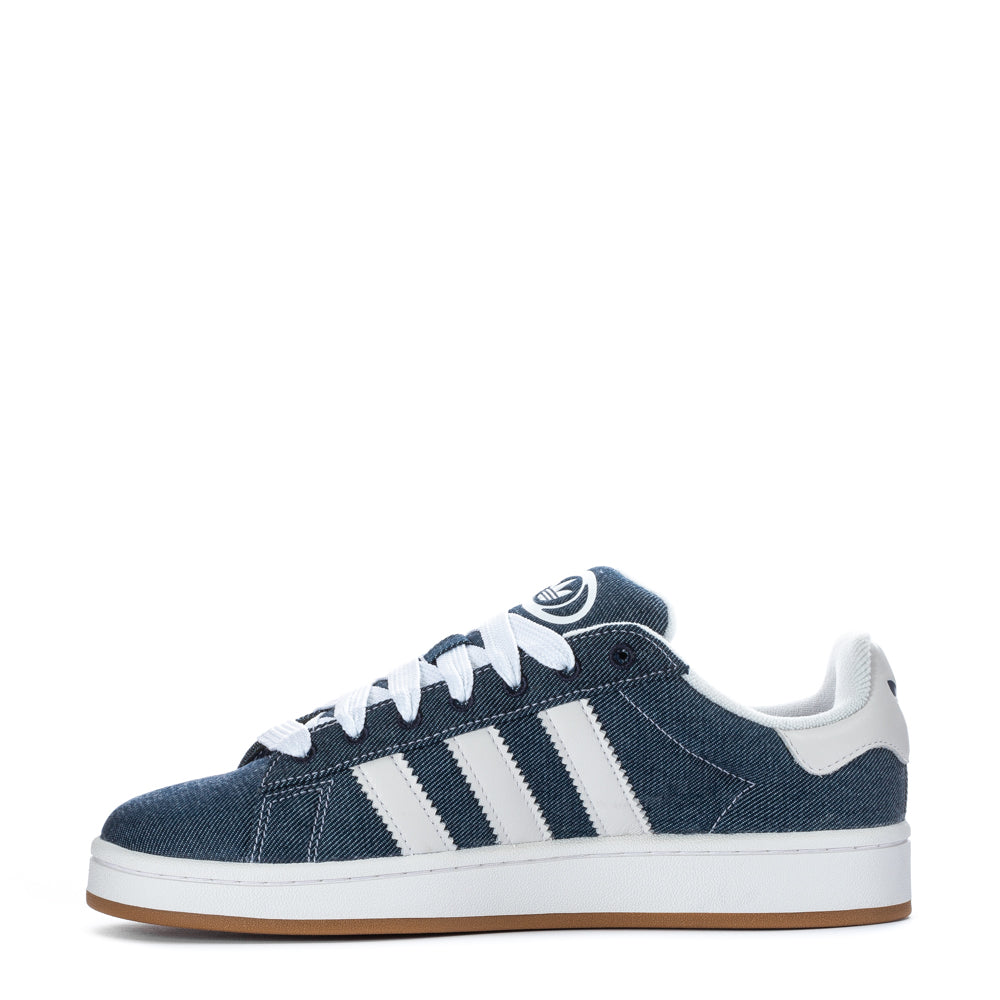 Top view of Adidas Campus 00s mens sneakers, highlighting the lace closure and comfortable terry textile lining.
