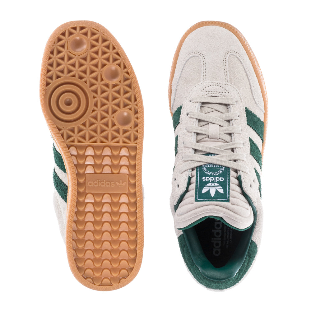 Adidas Samba XLG sneakers showcasing the oversized design and leather details from the side.