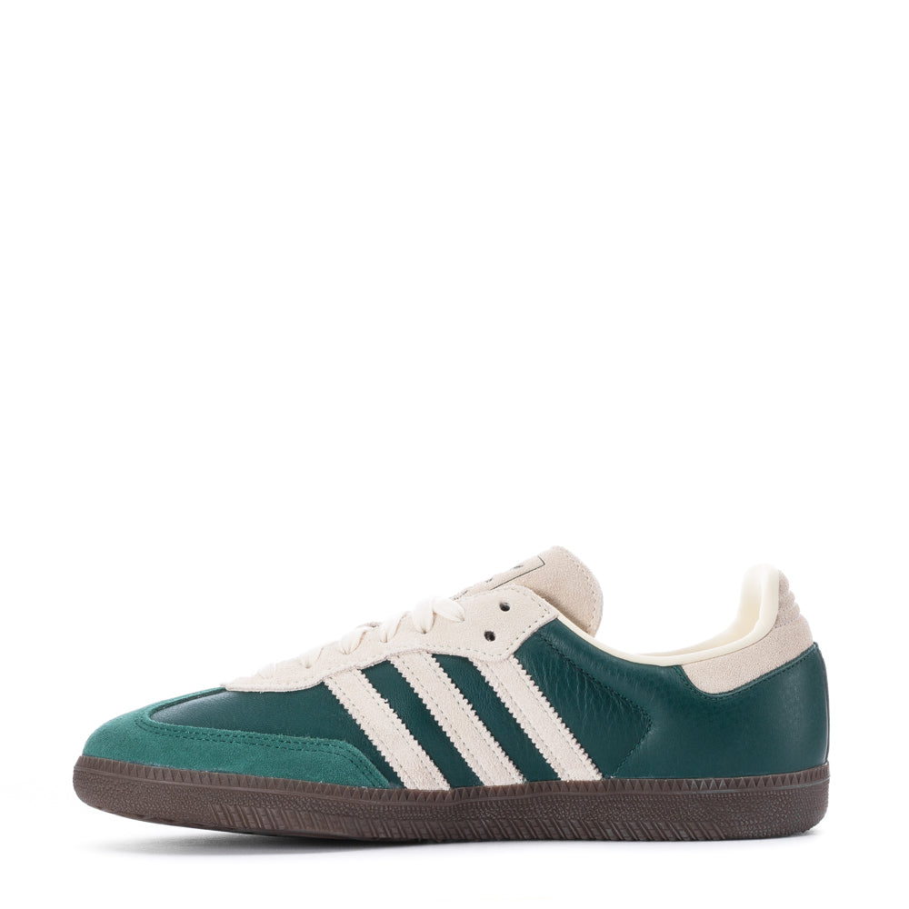 Side view of Adidas Samba OG shoes highlighting the low-profile rubber sole