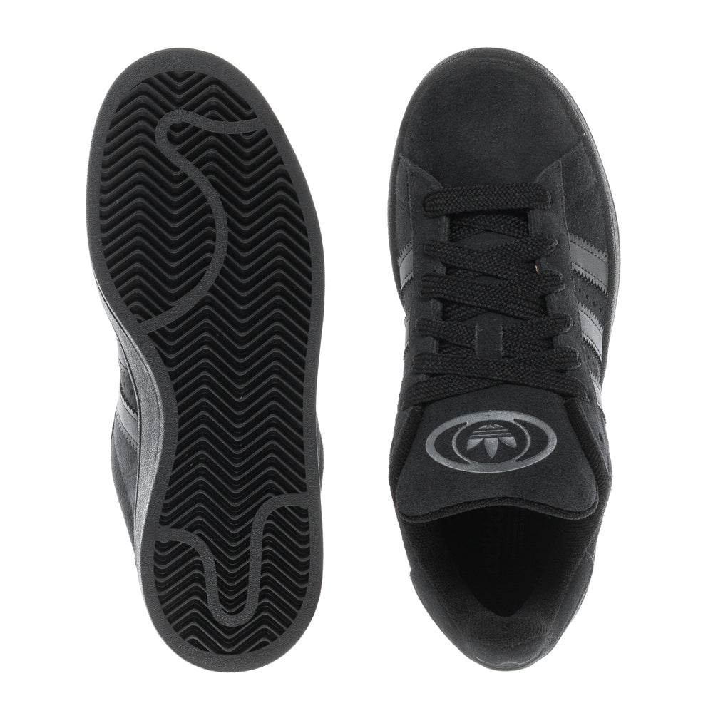 Adidas Campus youth sneakers in grey and royal blue side view