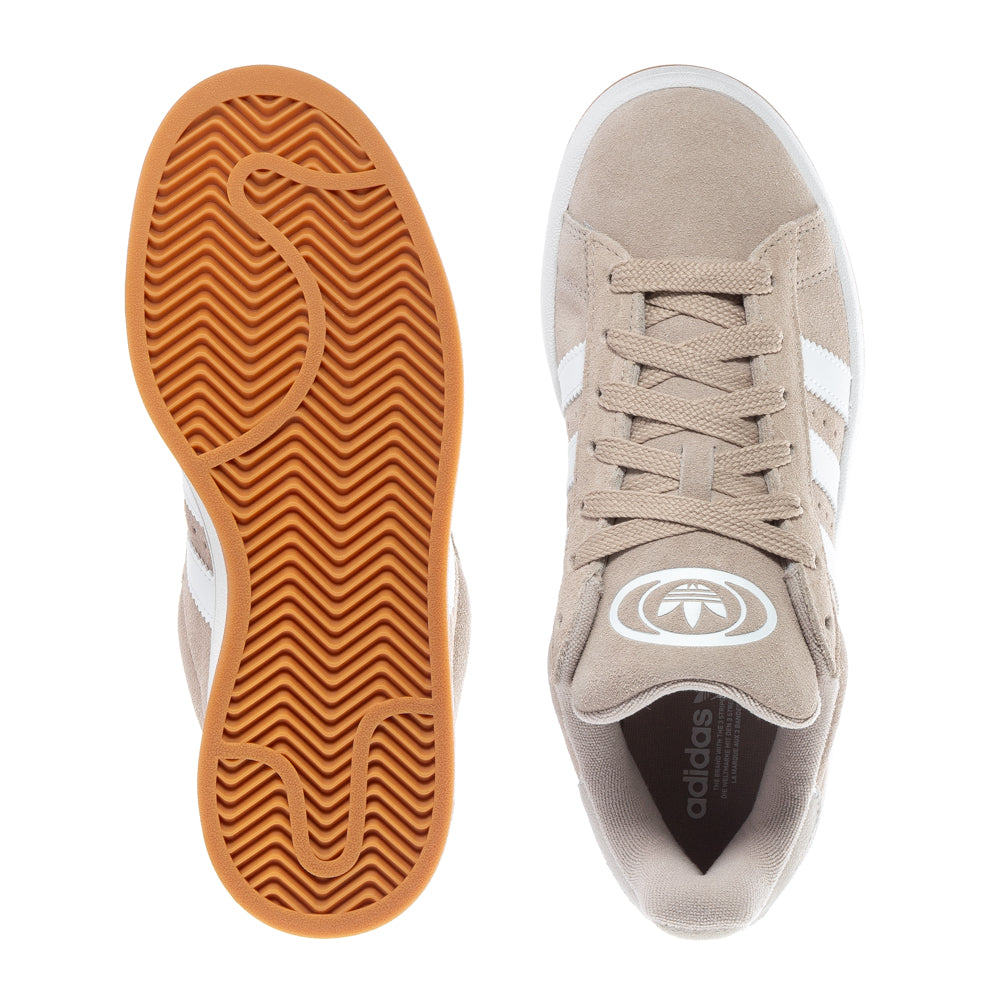 Adidas Campus 00s youth sneakers in grey with classic 3-Stripes and thick laces