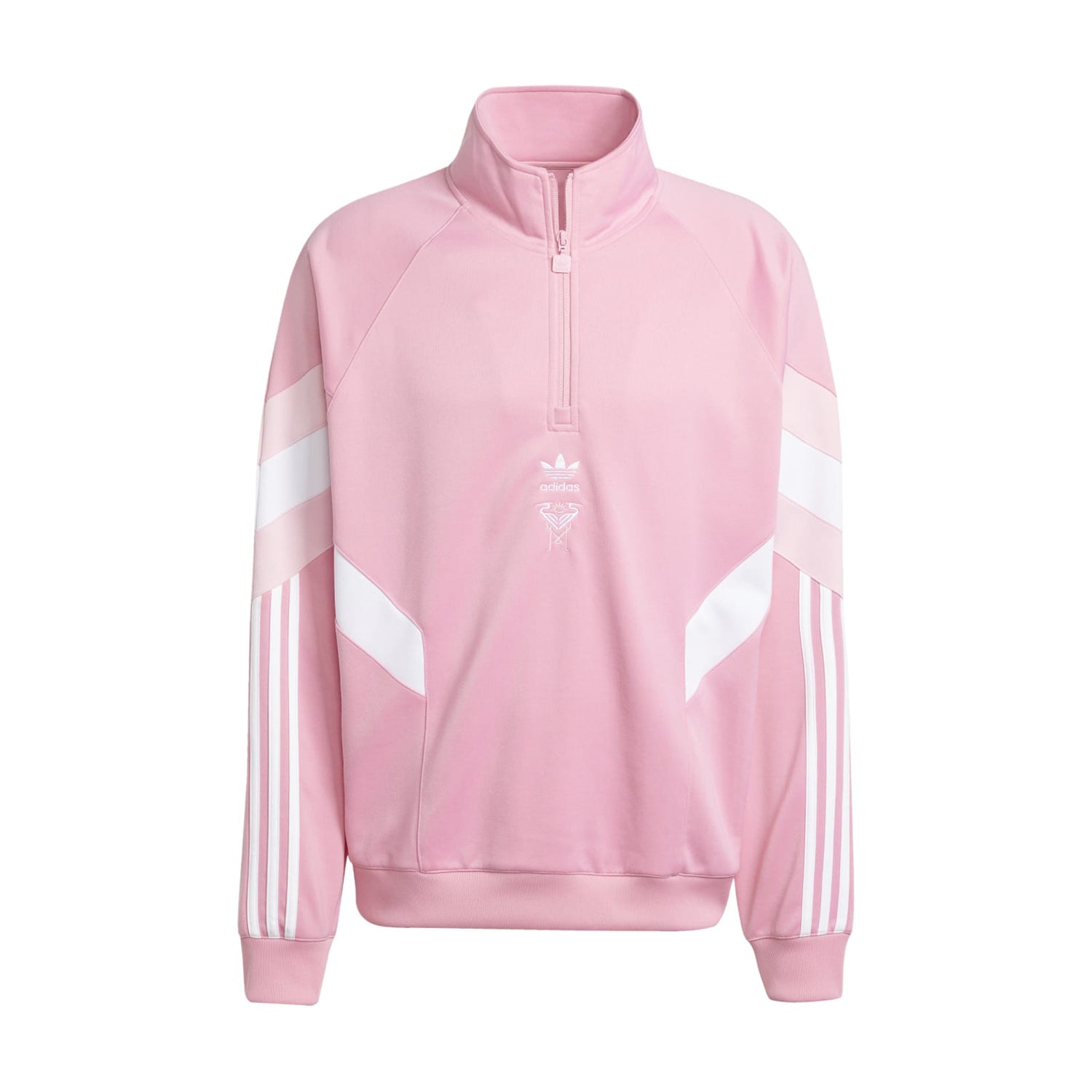 Front view of the Miami Legacy Track Jacket with embroidered team logo and crew neckline