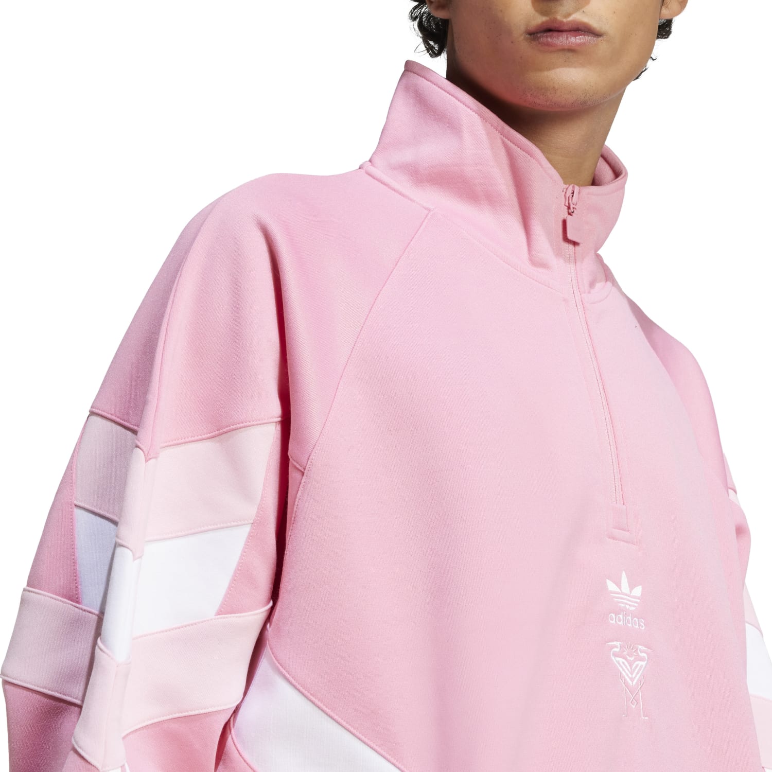Front view of the Miami Legacy Track Jacket with embroidered team logo and crew neckline