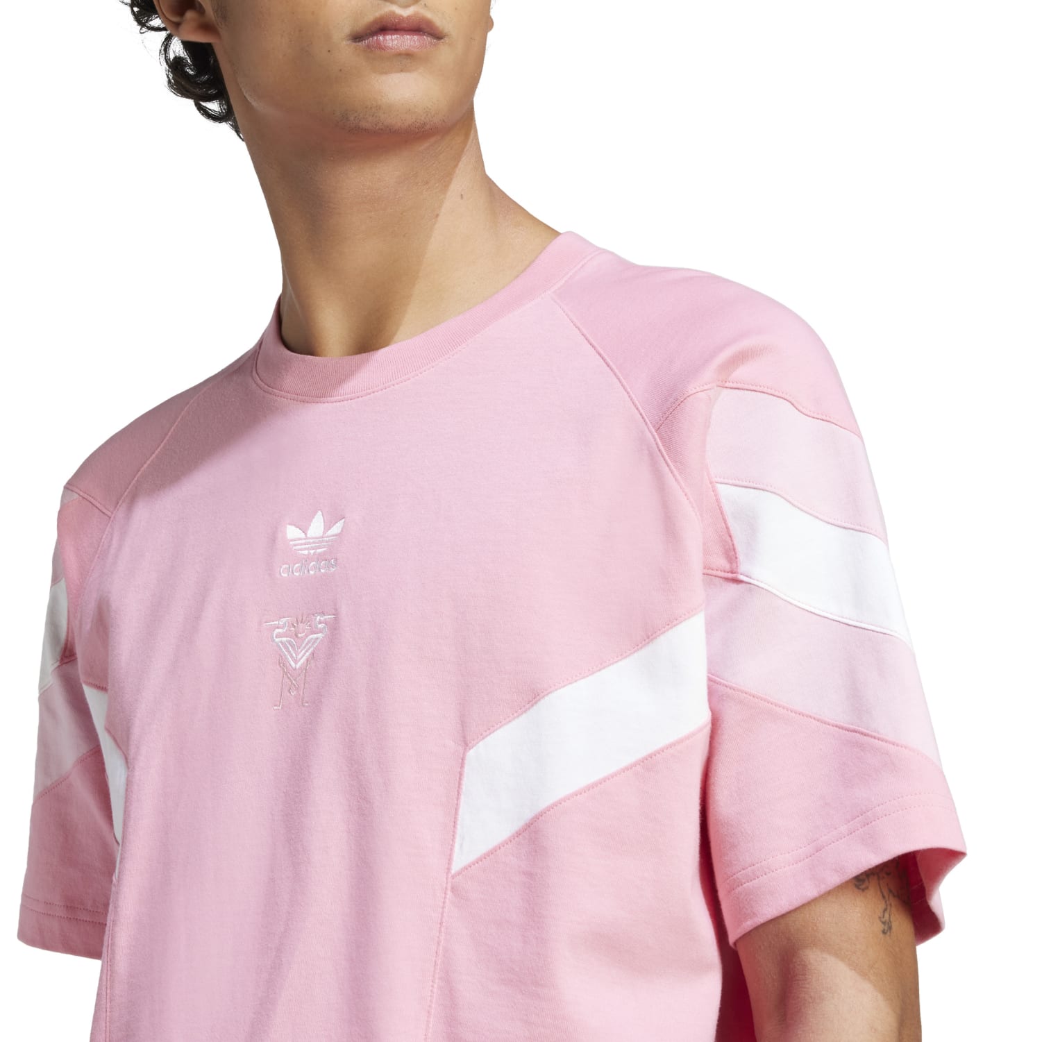 Front view of Inter Miami mens lightweight cotton sports tee on display.