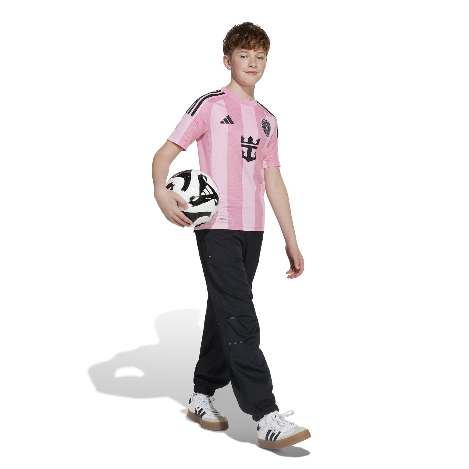 Kids soccer jersey with team logo styled for game day wear