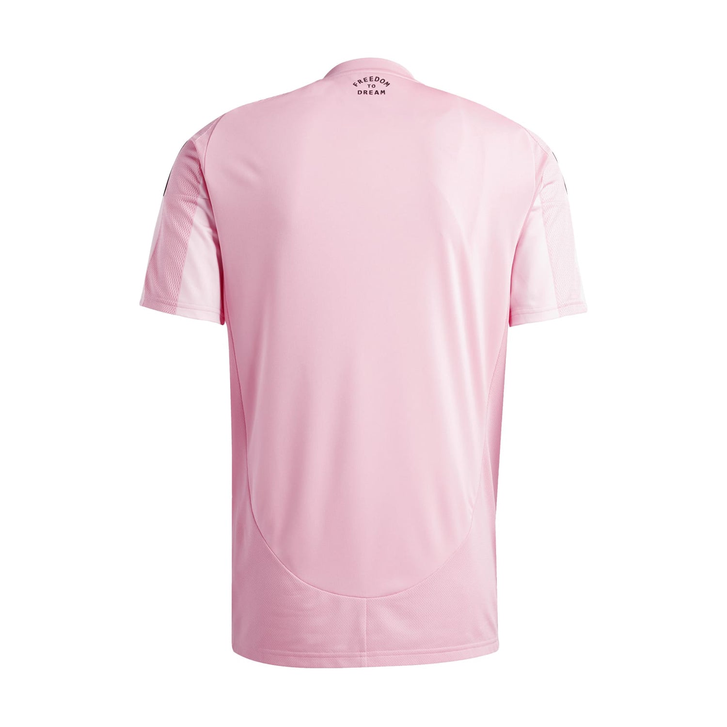 Close-up of the adidas signature three stripes on the sleeve of the soccer jersey