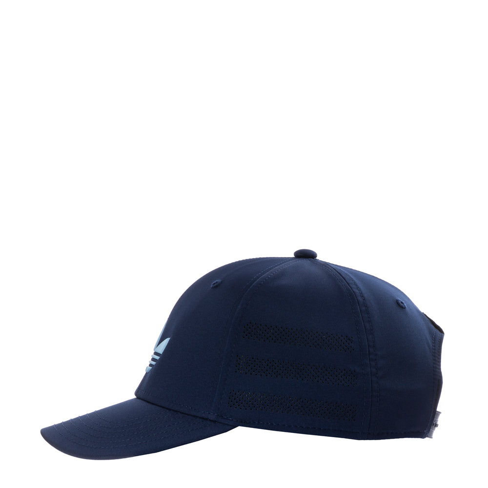 Front view of adidas Beacon 5.0 snapback hat showing bold Trefoil logo