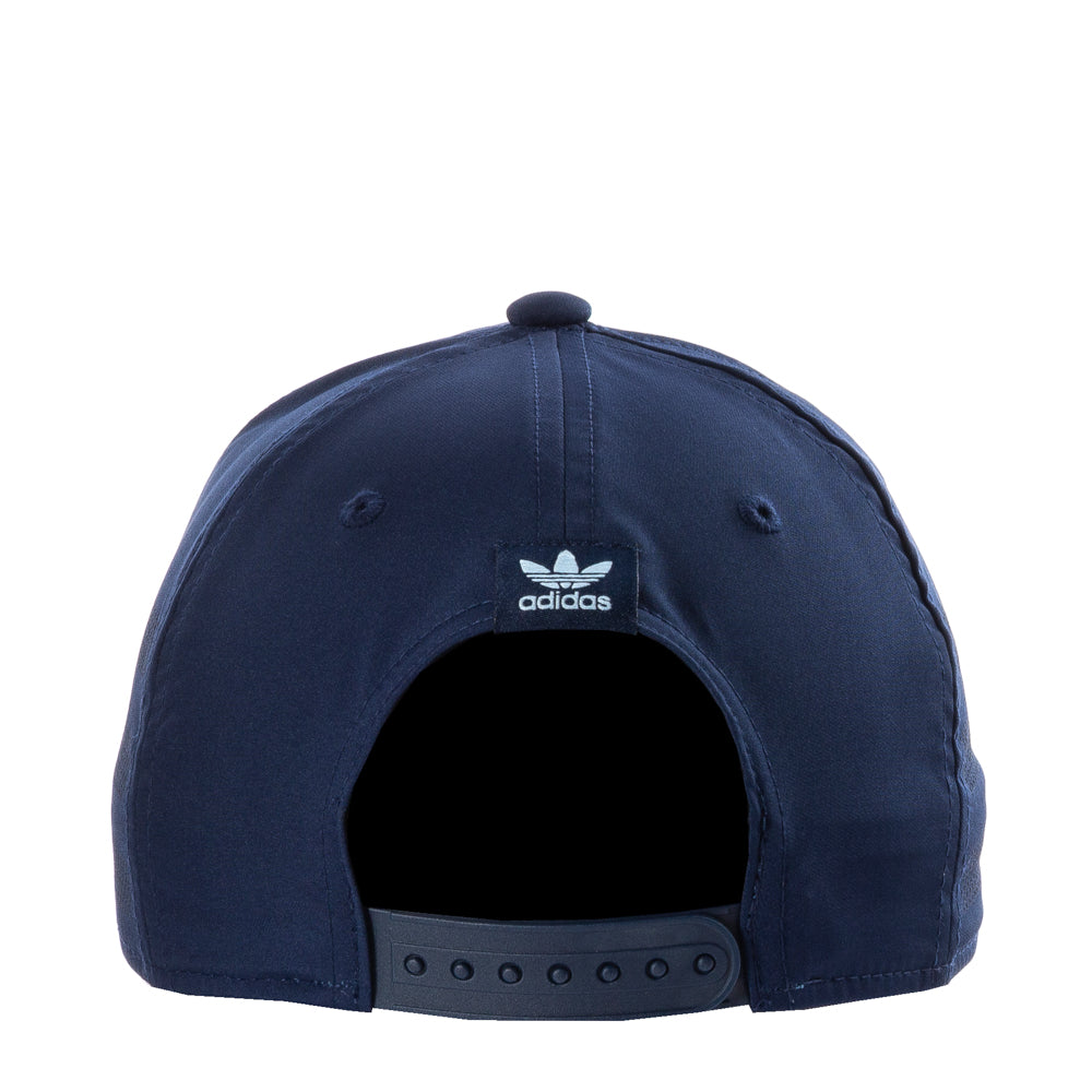 Side angle of adjustable snapback hats for women and men with pre-curved brim