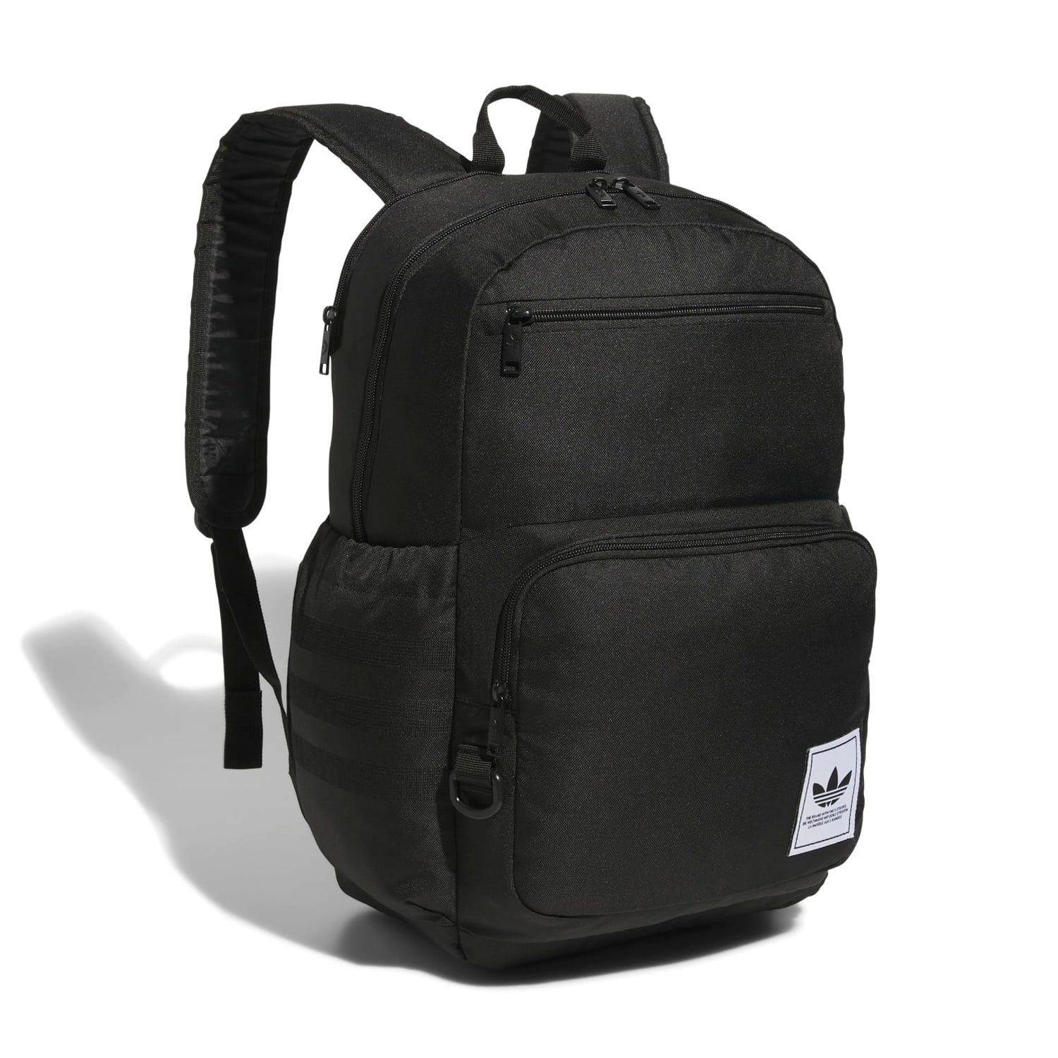 Front view of the Adidas backpack showing laptop compartment and zippered pockets