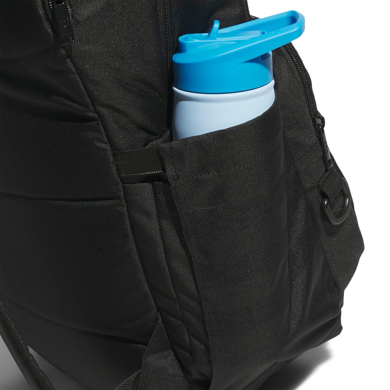 Front view of the Adidas backpack showing laptop compartment and zippered pockets