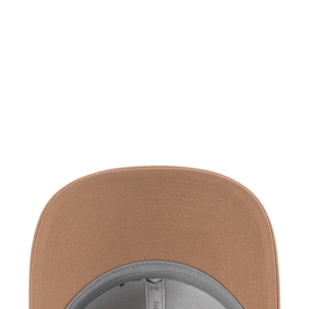 Front view of adidas 2.0 snapback hat showcasing the adjustable snap closure