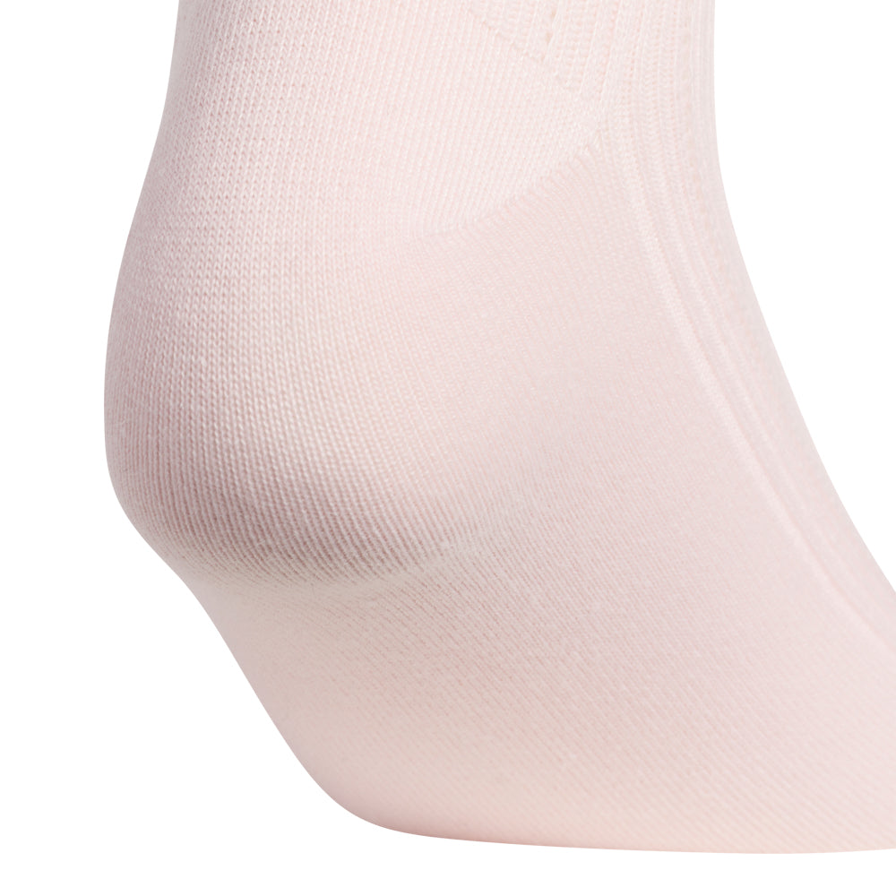 Close-up of the soft fabric and ruffle accents on quarter socks