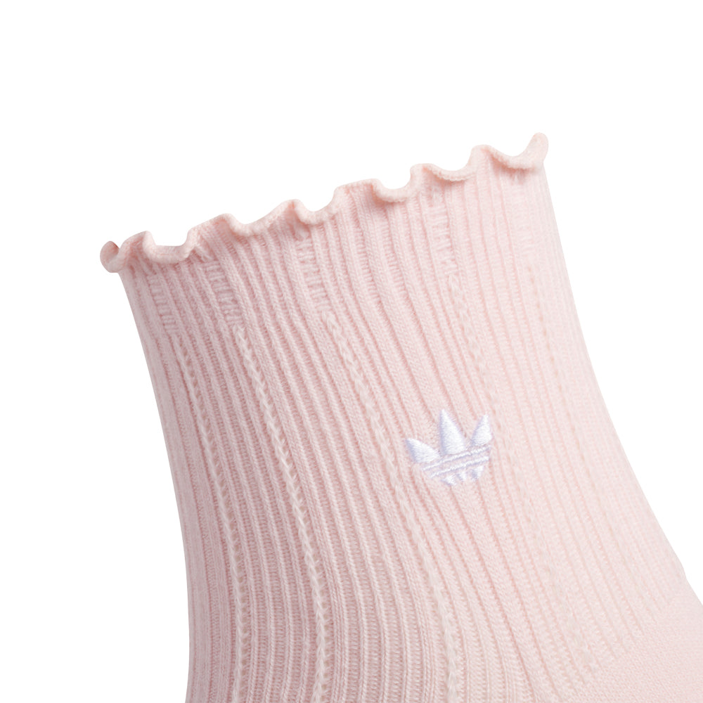Pair of ruffle quarter socks with delicate ruffle detail, perfect for casual wear