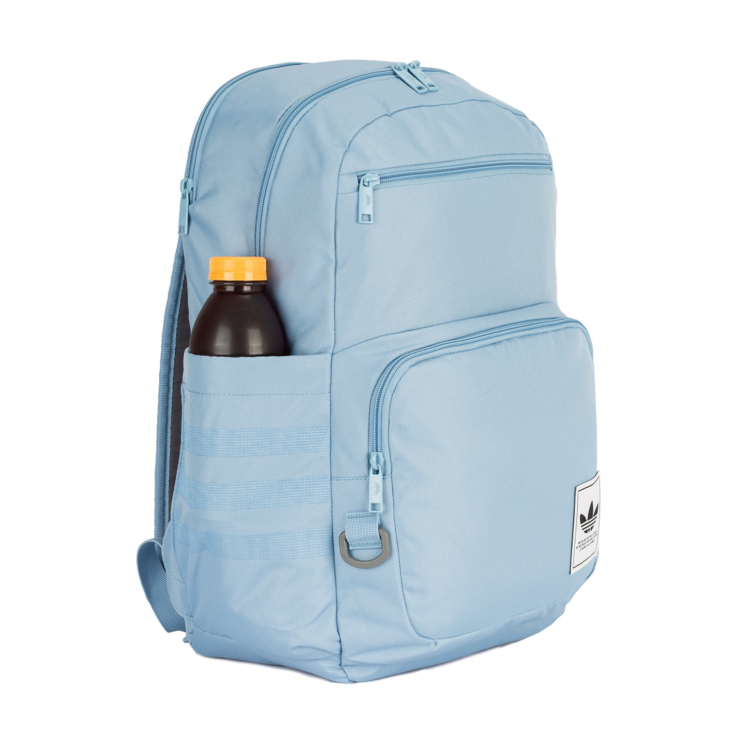 Backpack with open zipper revealing spacious interior and laptop compartment