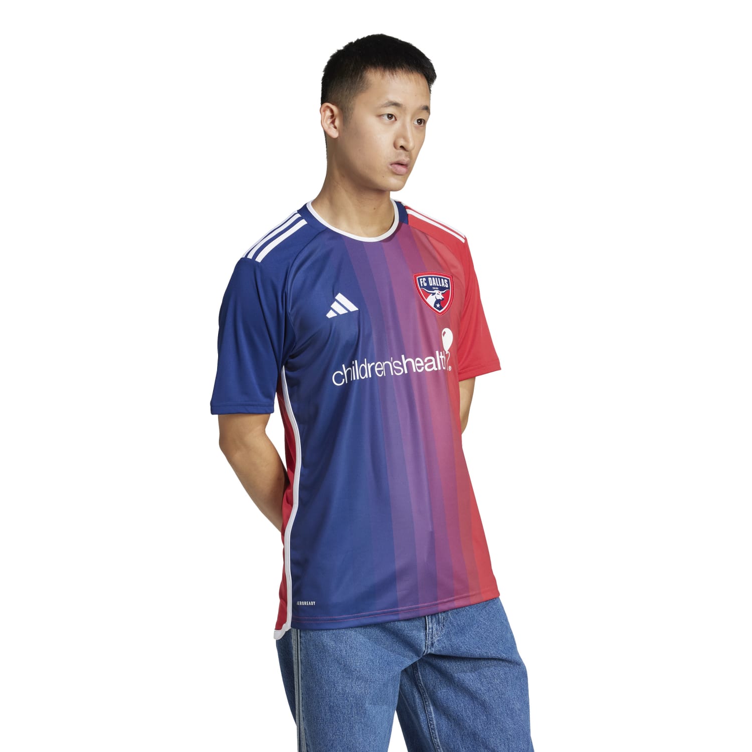 Back view of the Dallas FC mens jersey, showcasing the breathable fabric and regular fit.