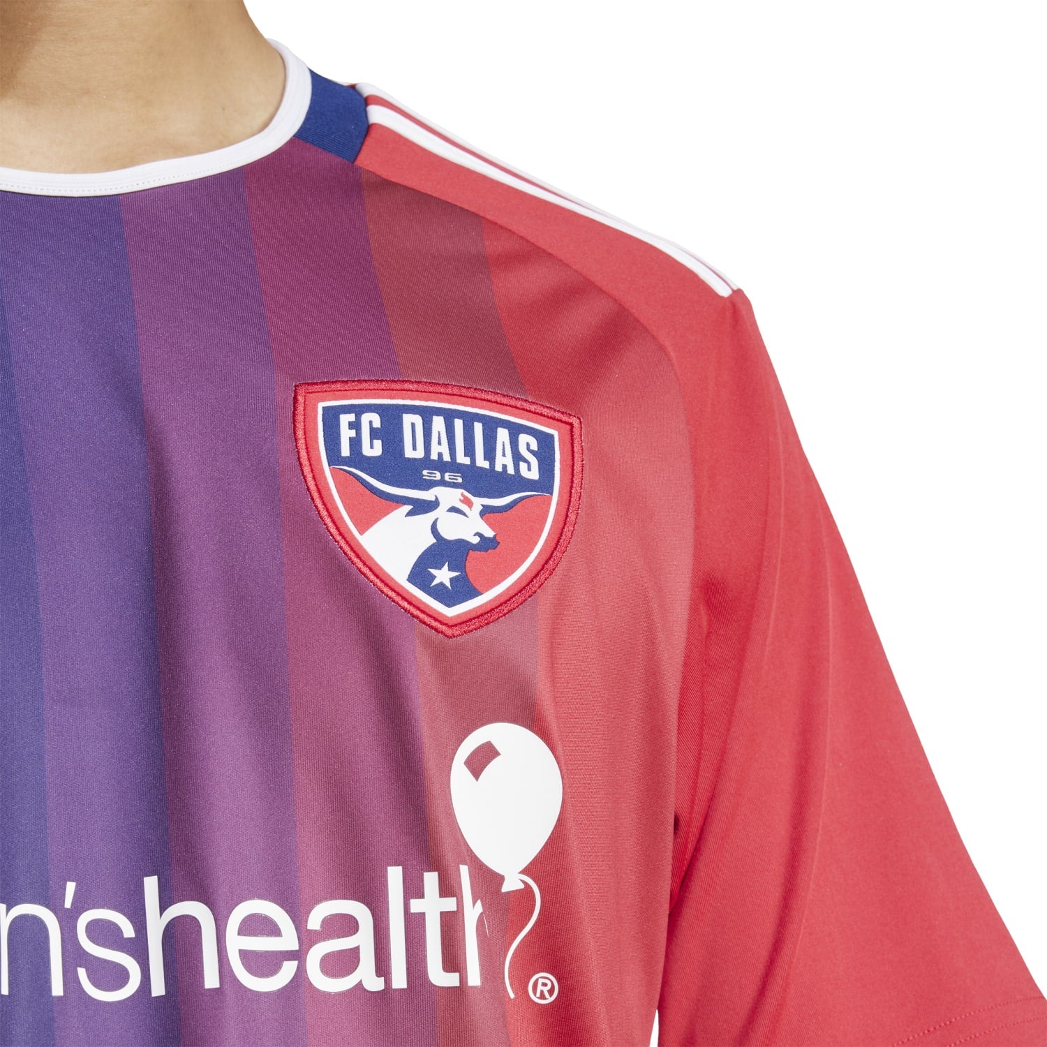 Front view of the Dallas FC 25/26 Mens Replica Home Jersey highlighting the vibrant colors and team crest.