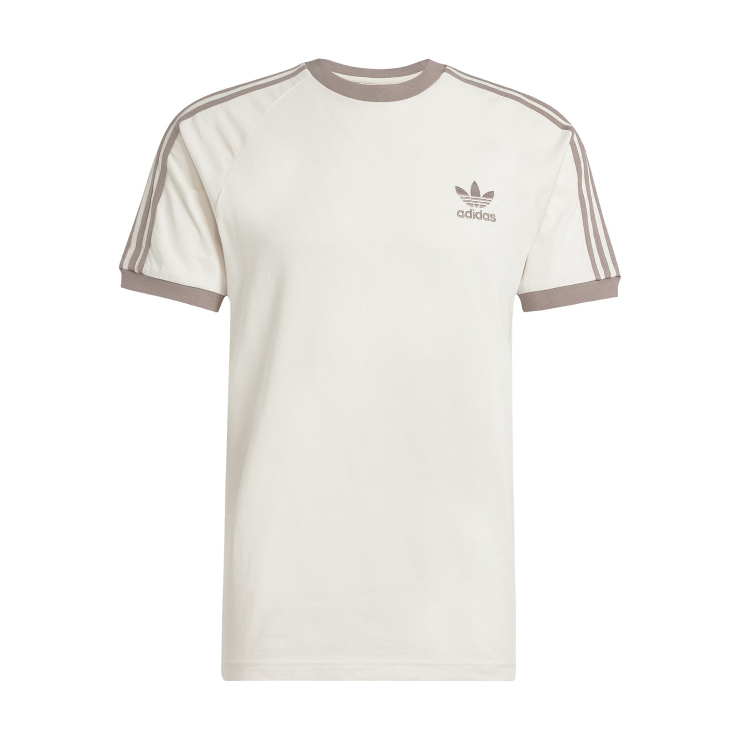 Adidas men's slim fit cotton t-shirt with 3-stripes on shoulders and vintage-inspired design