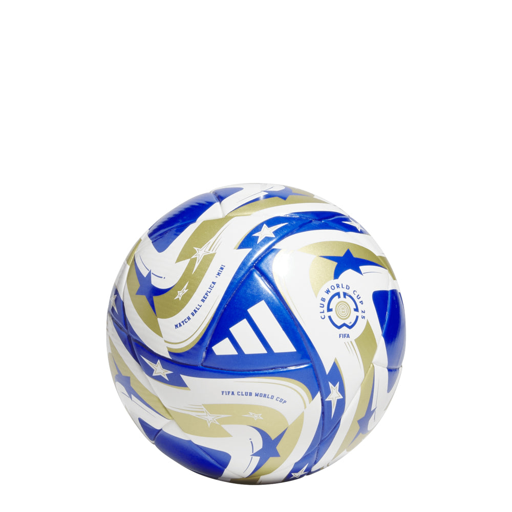 Official FIFA mini finals ball displayed on a shelf for collectors.