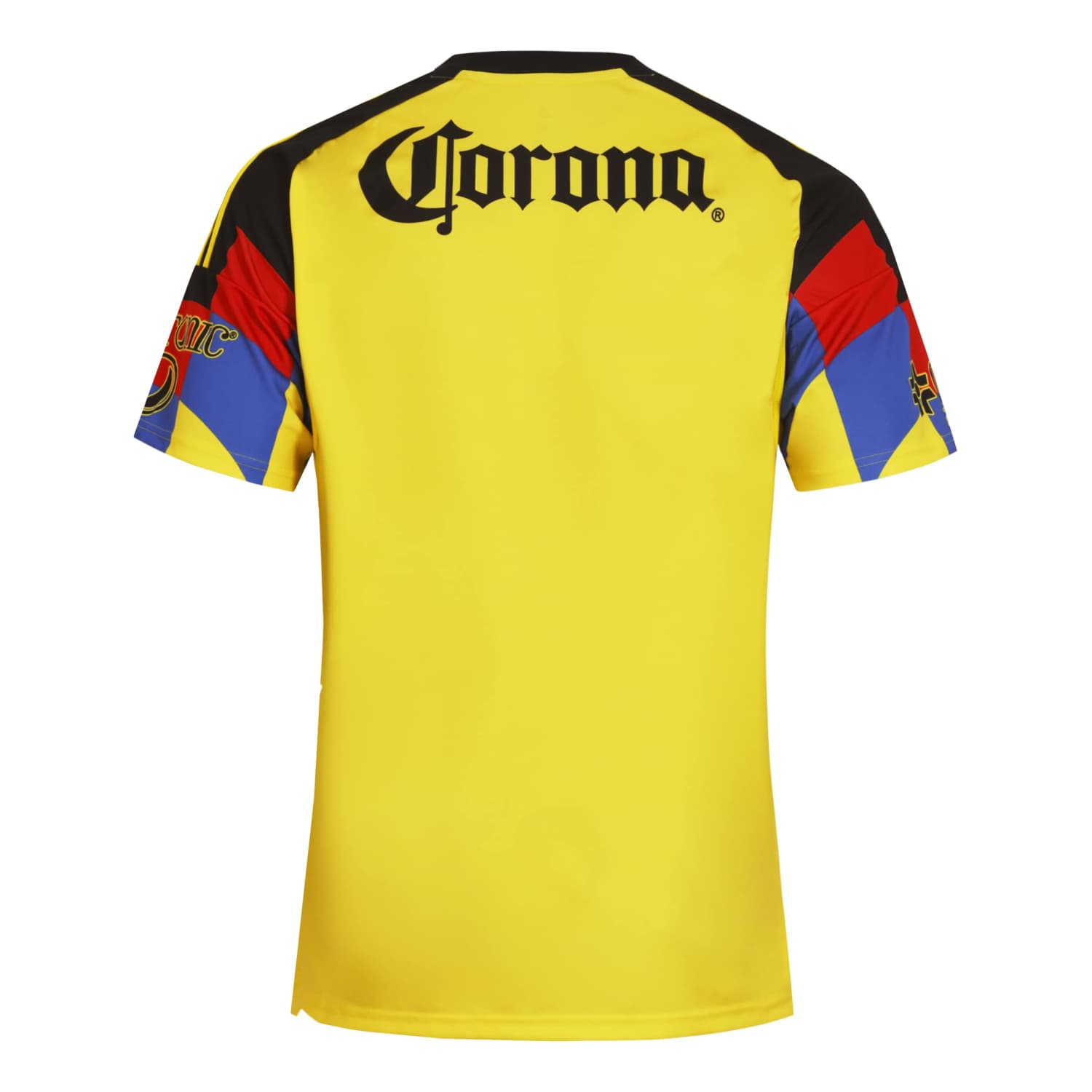 Close-up of the Club America logo on the soccer jersey for men