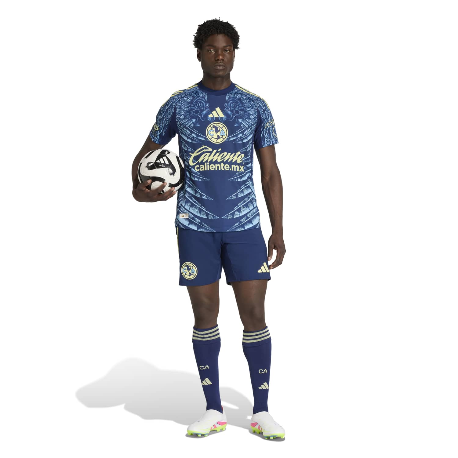 Model wearing the official away jersey during a match, showcasing fit and design