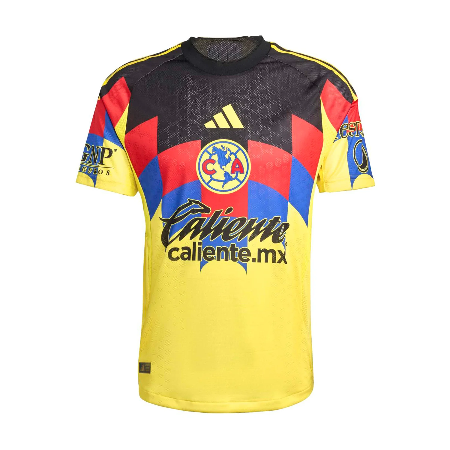 Front view of the Club America 2025 Authentic Home Jersey for Men, showcasing vibrant colors and logo.