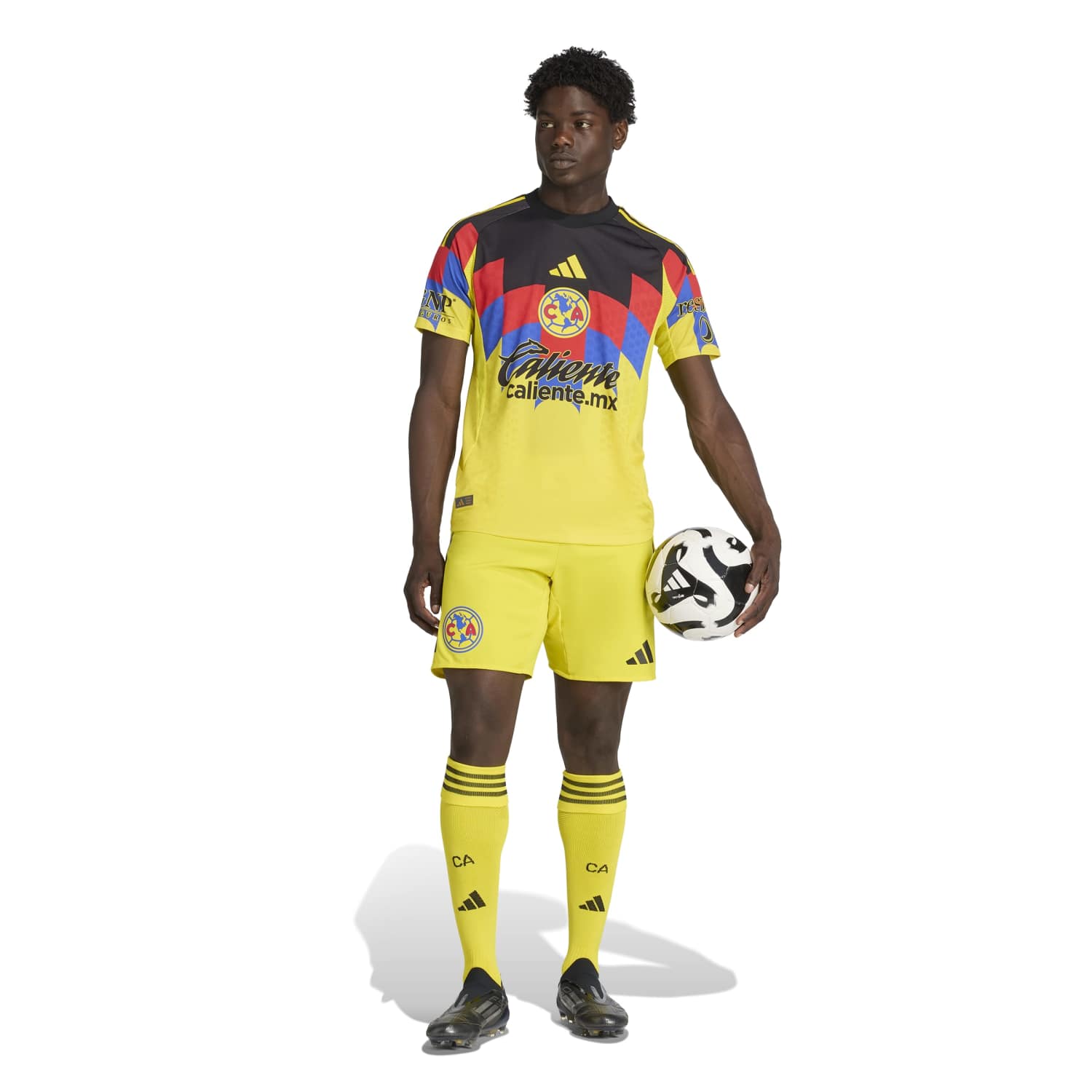 Front view of the Club America 2025 Authentic Home Jersey for Men, showcasing vibrant colors and logo.