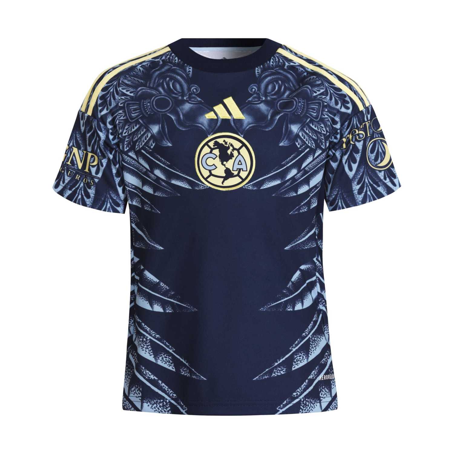 Child wearing Club America youth away jersey during soccer match