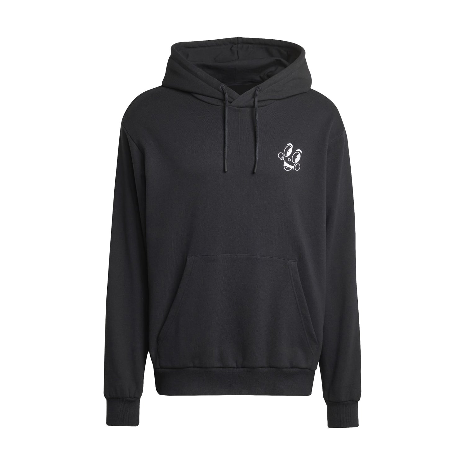 Front view of adidas hoodie showing regular fit and soft material