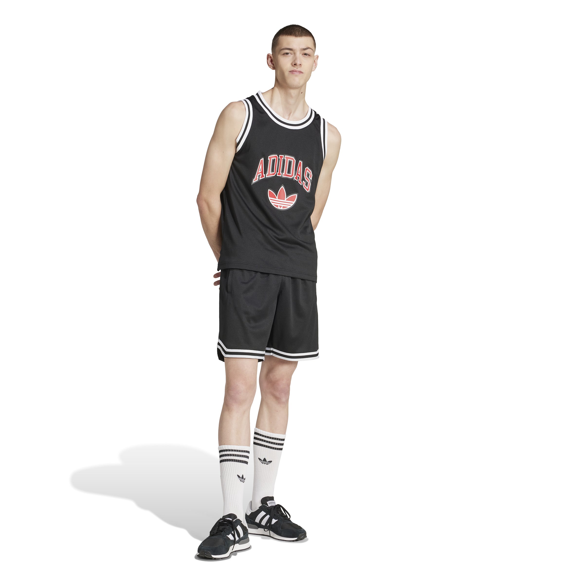Product shot of premium mens athletic shorts highlighting breathable fabric