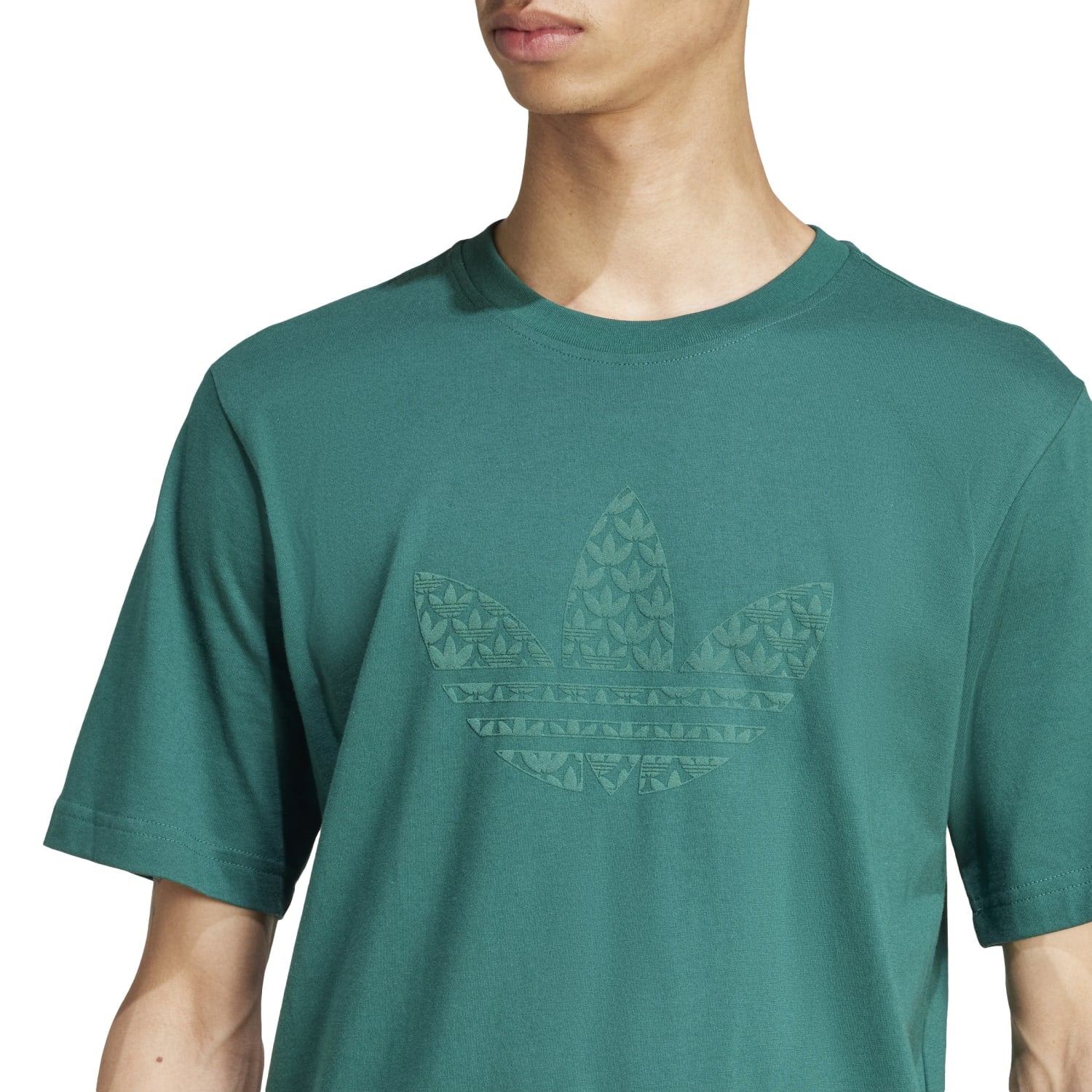 Front view of the Adidas Monogram Mens Loose Fit Tee, perfect for casual outings.