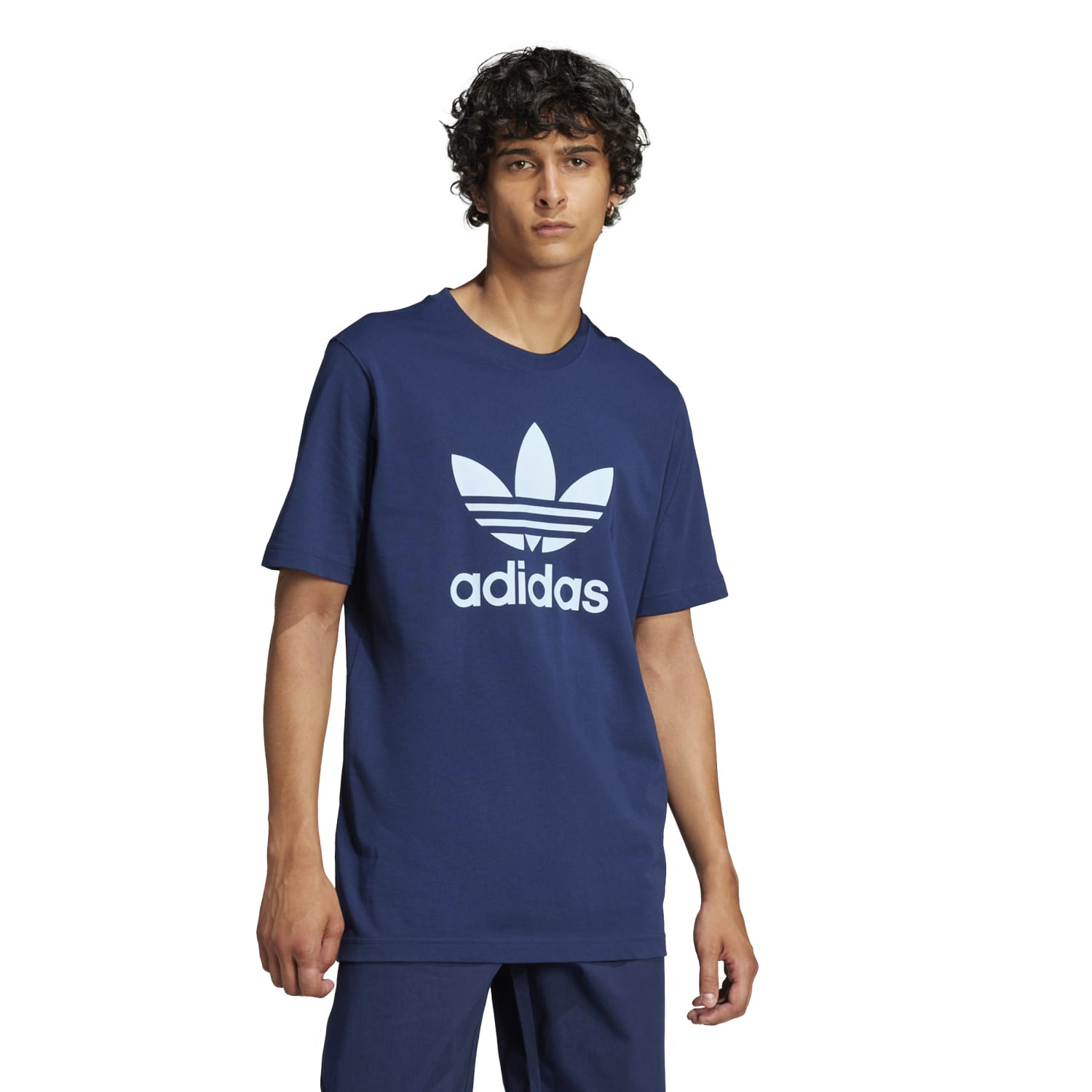 Casual style with adidas mens T-shirt paired with shorts and sneakers