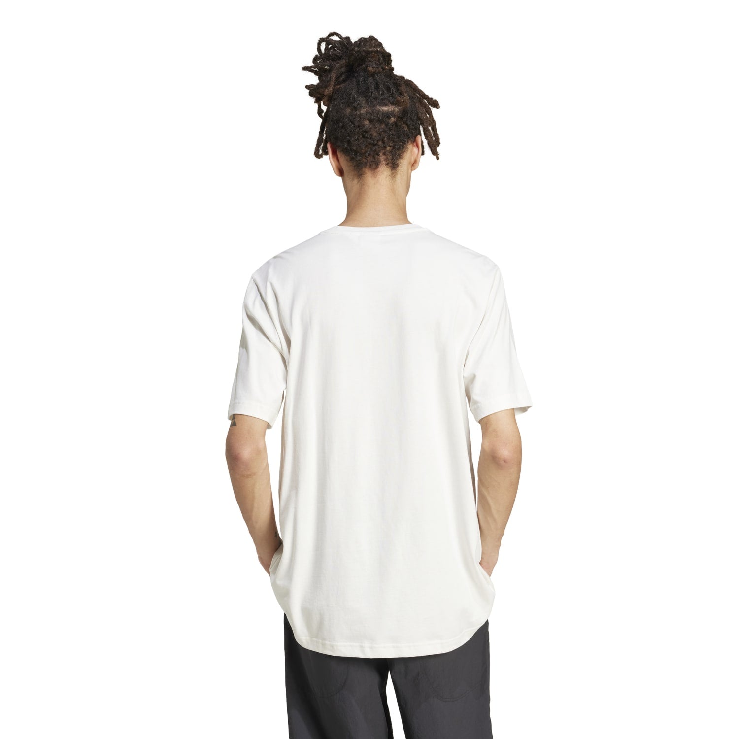Close-up of the iconic Trefoil logo on the Adidas Mens Monogram Tee.