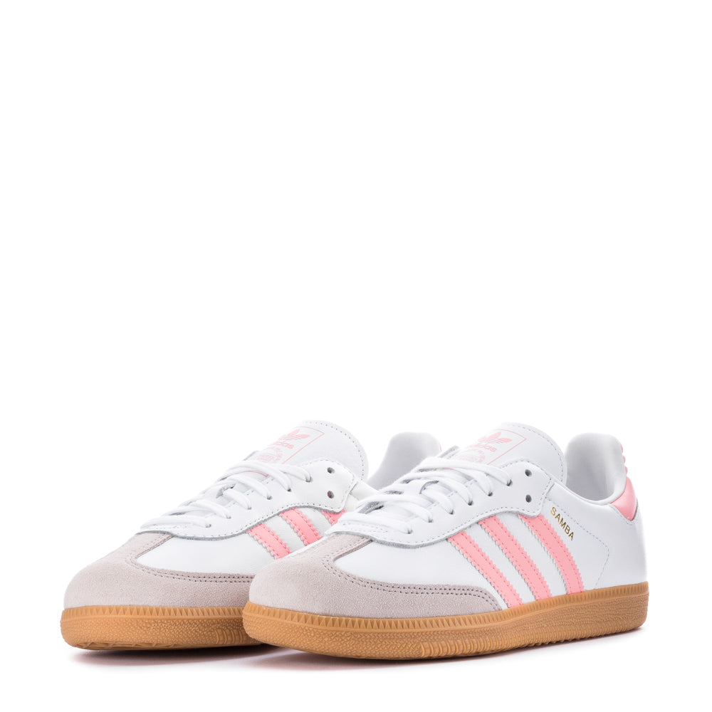 Side view of Adidas Samba OG youth shoes highlighting classic design and durable sole