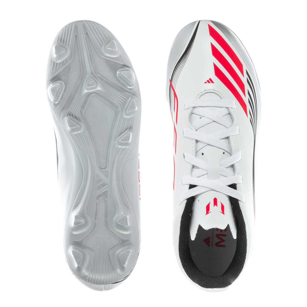 Adidas F50 Messi Youth Soccer Cleats side view, perfect for kids soccer players.