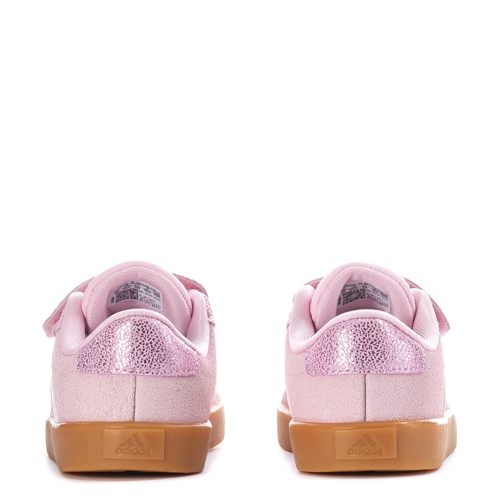 Children wearing Adidas toddler sneakers with Velcro, playing outside comfortably